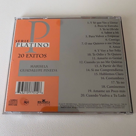 Serie Platino: 20 Exitos by Marisela Guadalupe Pineda CD 1998 BMG Like New - Picture 2 of 5